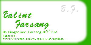 balint farsang business card